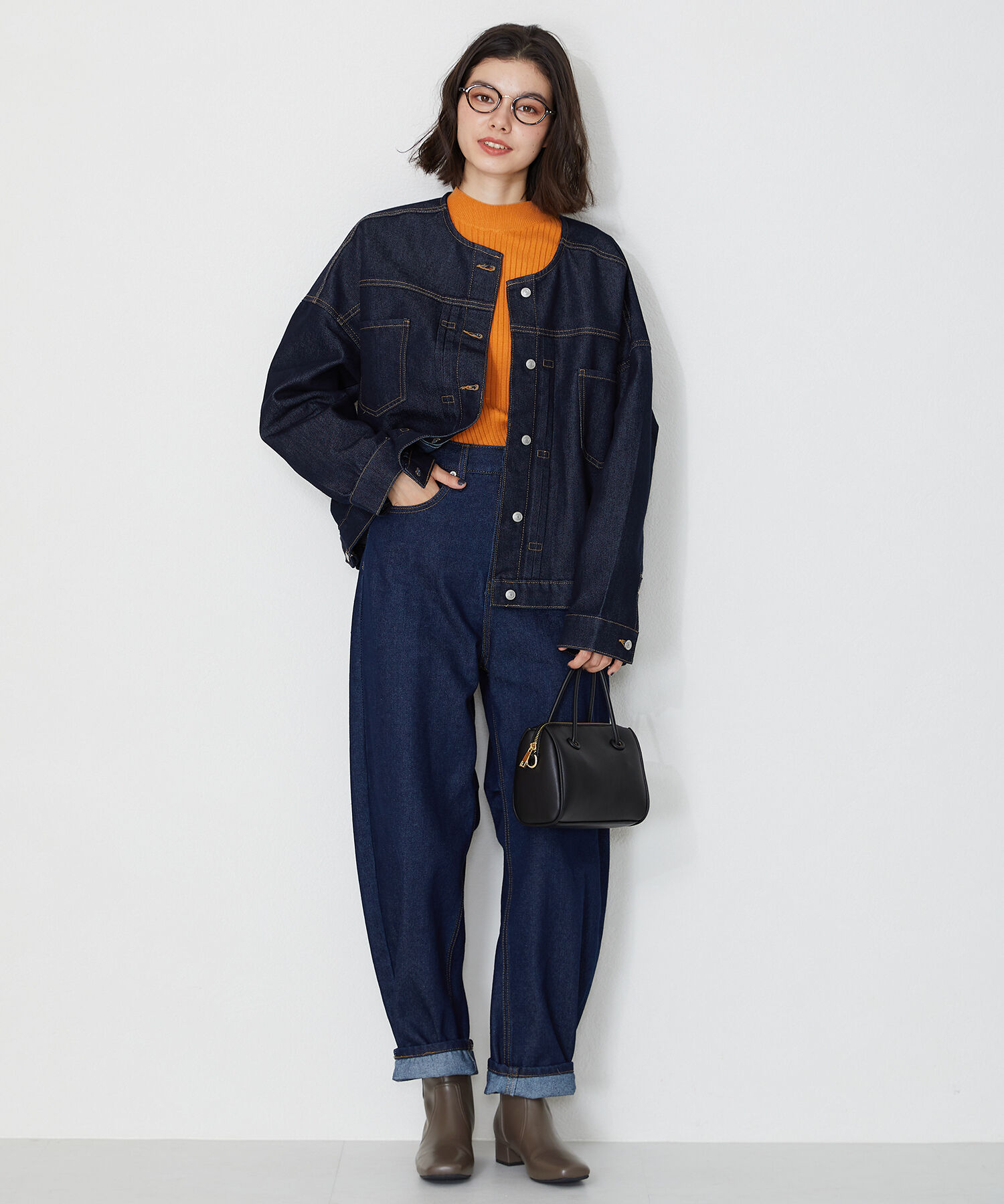 WA Oriental TRaffic「【 防寒 】スクエアトゥ プレーン ショートブーツ /32401 中敷き起毛 ＆ クッション」|ショートブーツ|