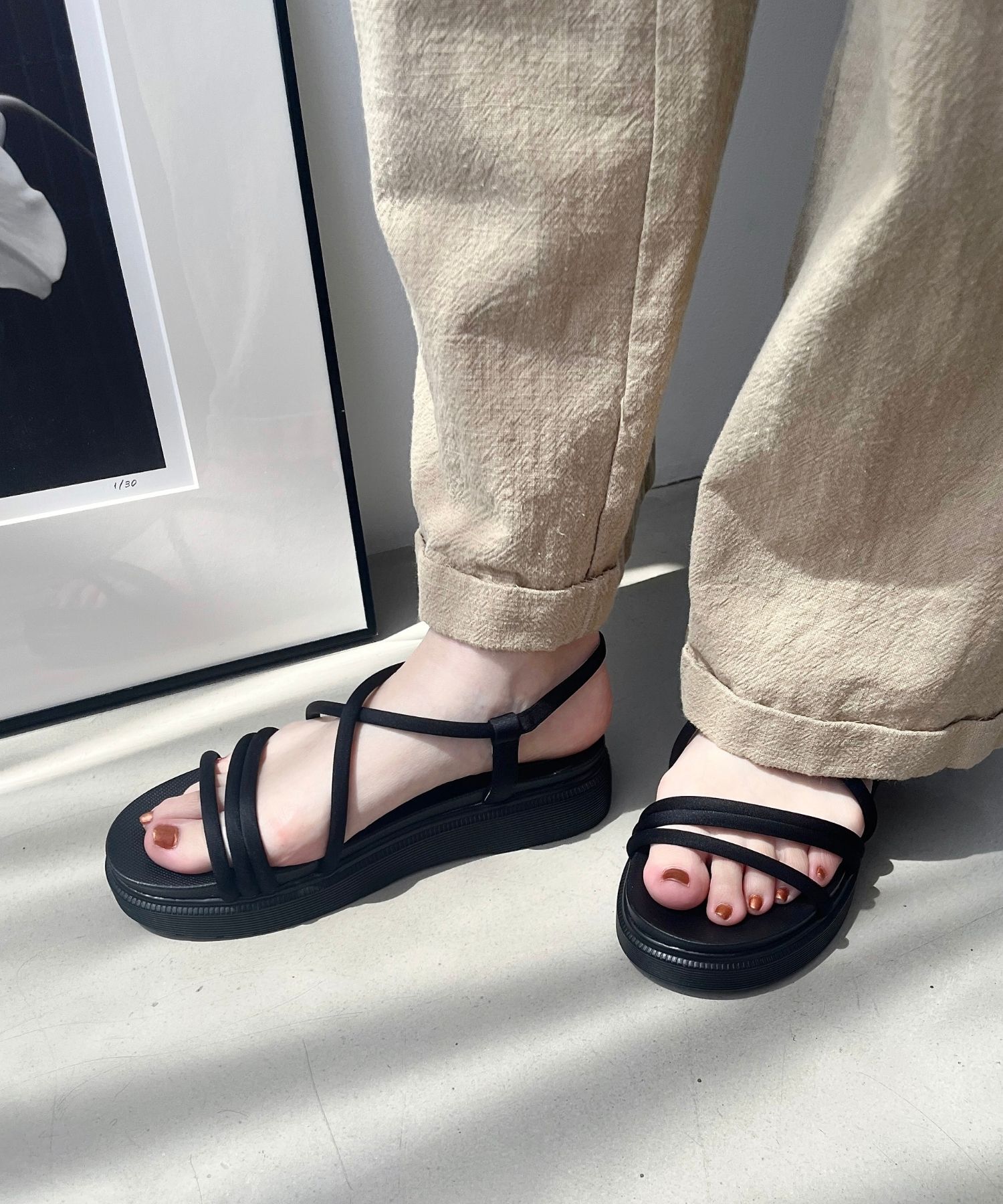 ORiental TRaffic「【WEB限定】チューブストラップスポーツサンダル/55204 厚底　スポサン 人気」|サンダル|