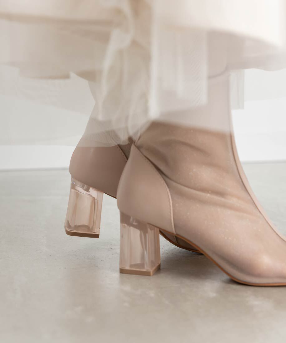  「シアーオープントゥブーツ」|ショートブーツ|