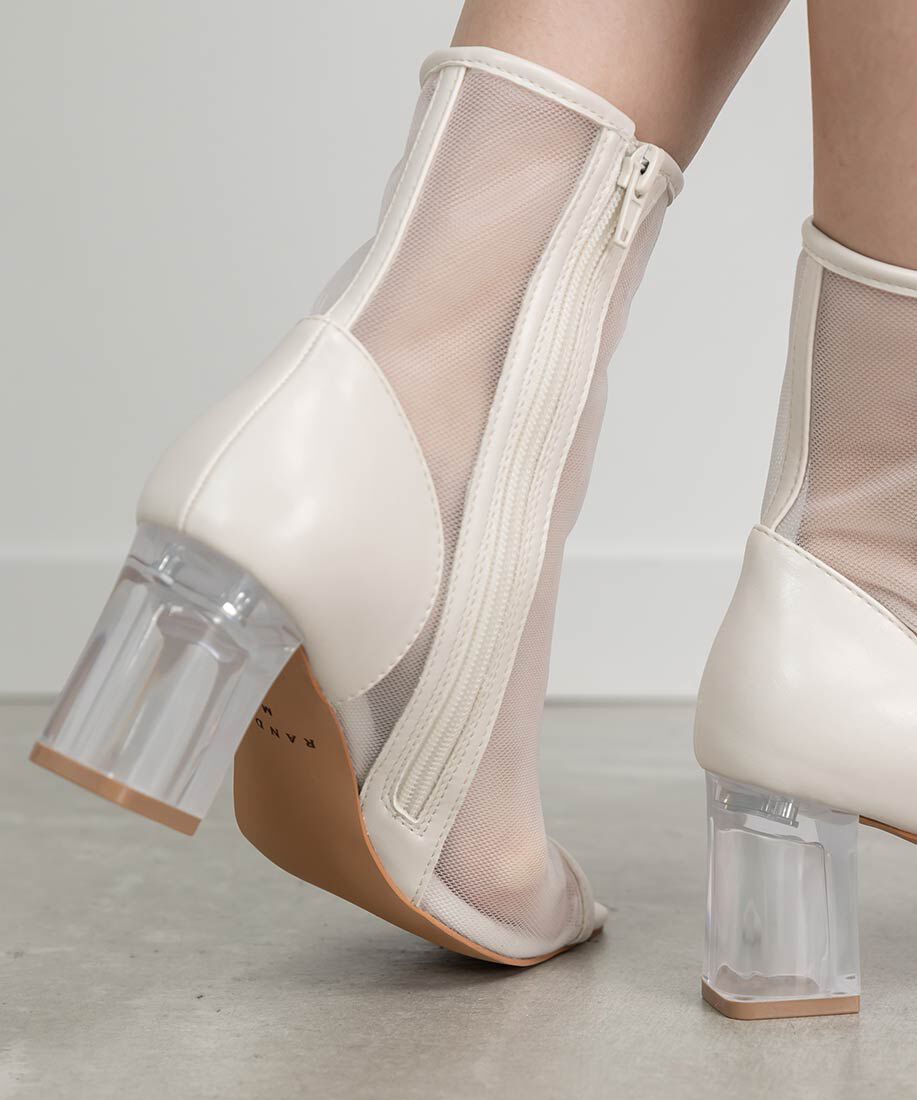  「シアーオープントゥブーツ」|ショートブーツ|