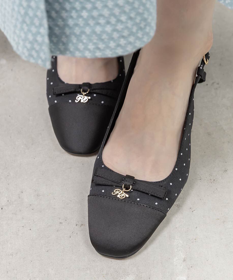  「ミニリボンバックストラップパンプス」|パンプス|