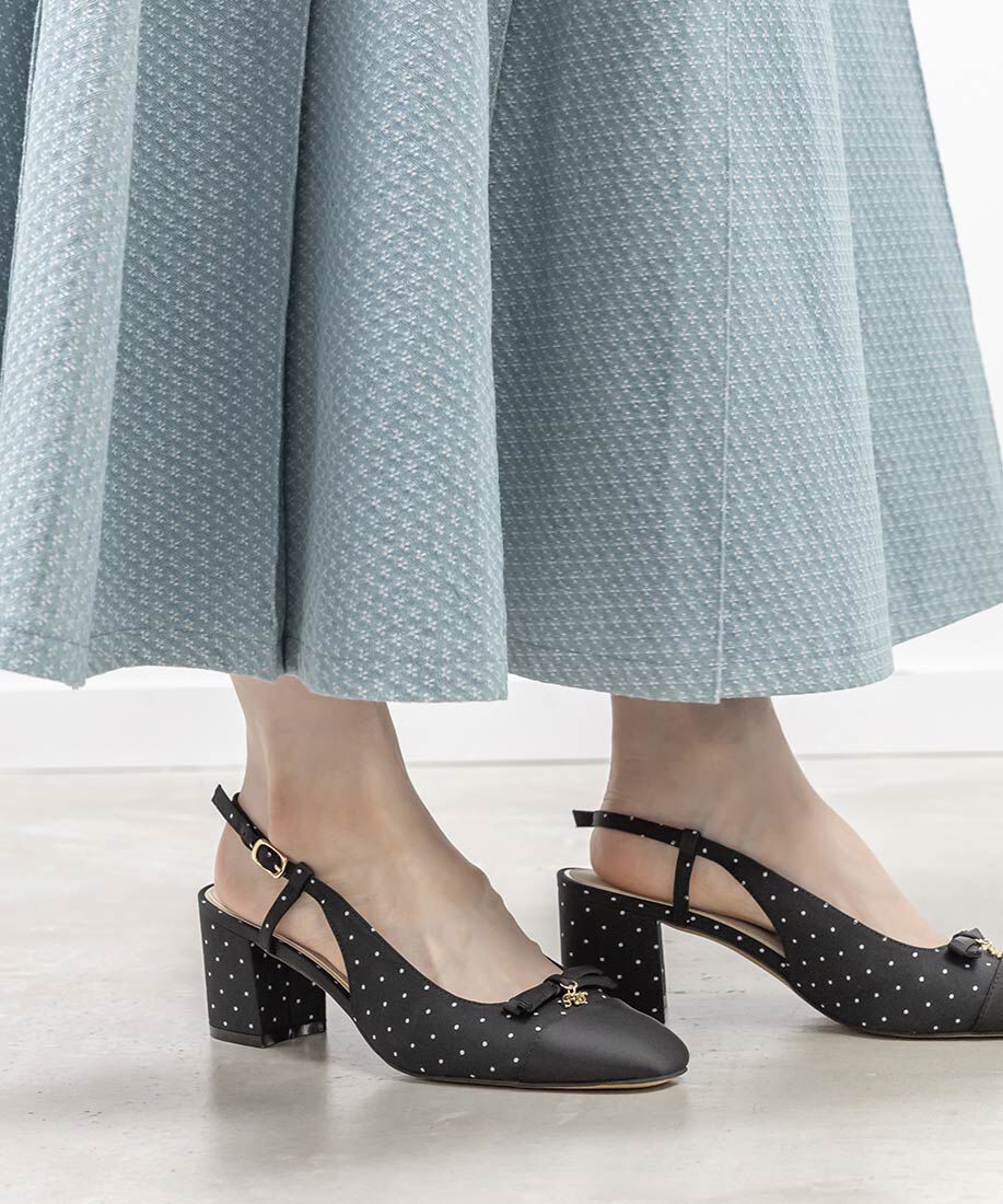  「ミニリボンバックストラップパンプス」|パンプス|