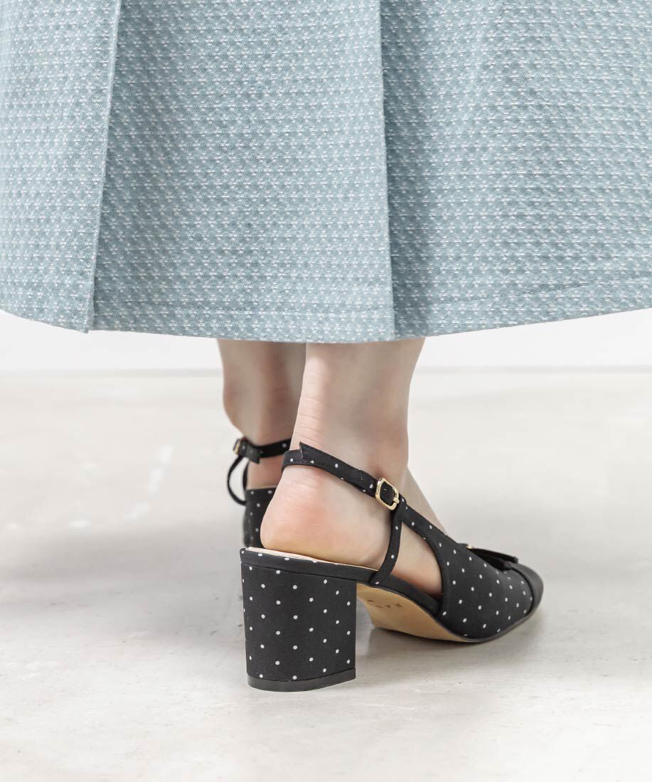  「ミニリボンバックストラップパンプス」|パンプス|