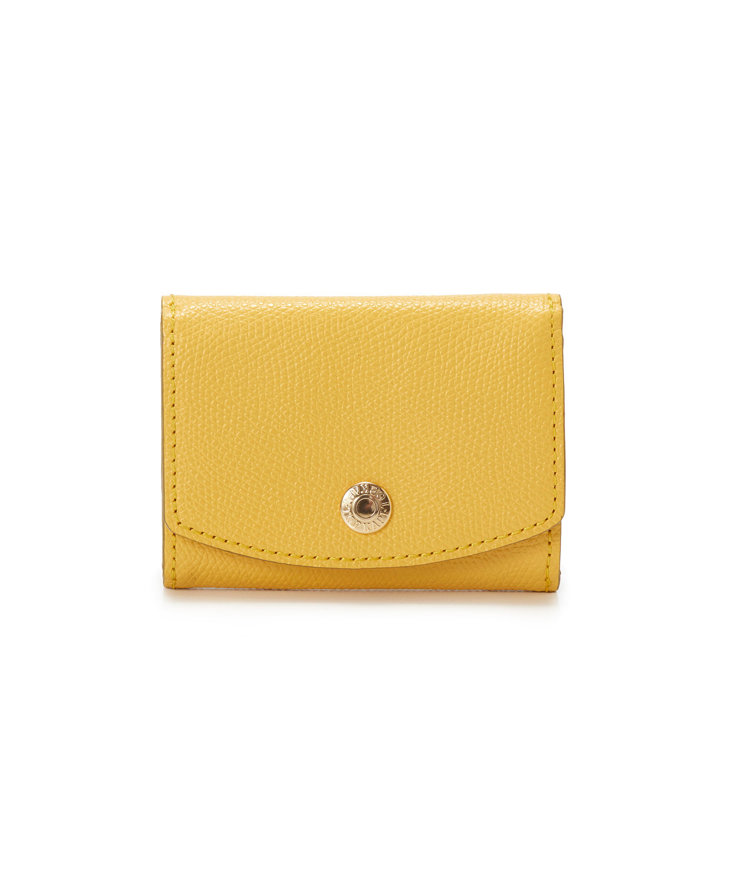 TOPKAPI 「[TOPKAPI]トプカピ 角シボ型押し・ラウンドフラップ  三つ折り 財布 COLORATO コロラート」|財布|イエロー
