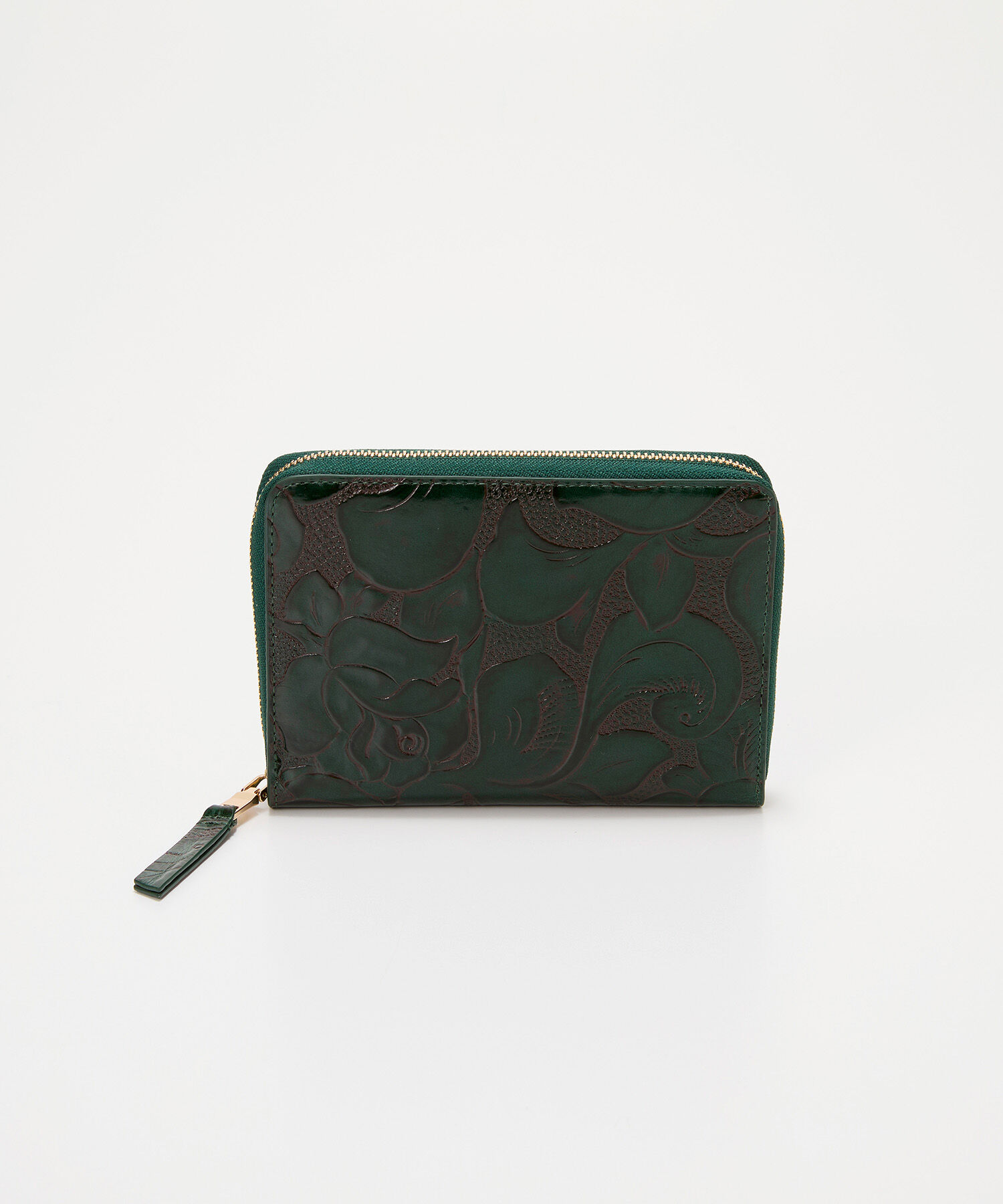 TOPKAPI BREATH「【TREASURE TOPKAPI】ローズエンボス ツヤ レザー ラウンドファスナー 二つ折り財布/パスポート対応」|財布|