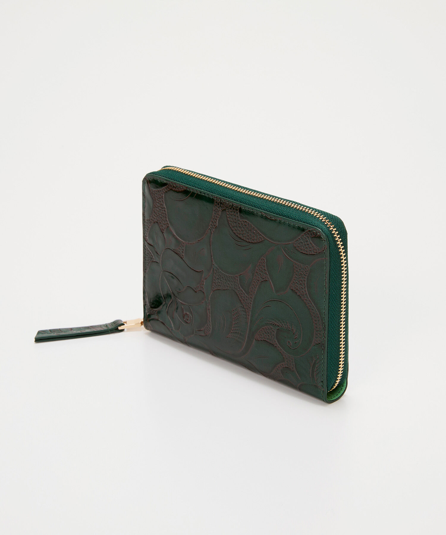 TOPKAPI BREATH「【TREASURE TOPKAPI】ローズエンボス ツヤ レザー ラウンドファスナー 二つ折り財布/パスポート対応」|財布|