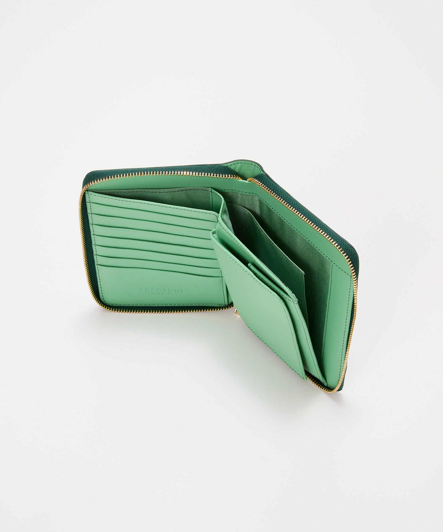 TOPKAPI BREATH「【TREASURE TOPKAPI】ローズエンボス ツヤ レザー ラウンドファスナー 二つ折り財布/パスポート対応」|財布|