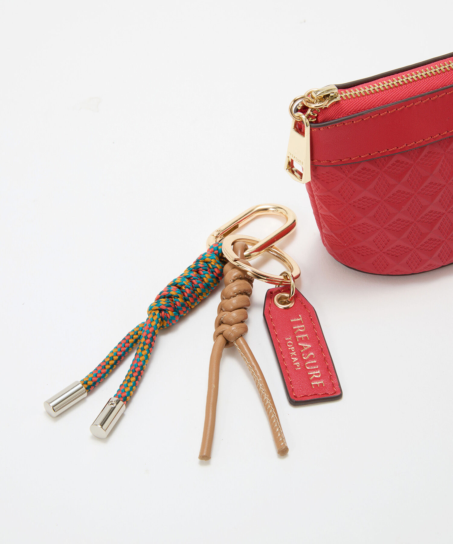 TOPKAPI TREASURE「【TREASURE TOPKAPI】スムースレザー 幾何柄 マルチケース バッグチャーム」|財布|