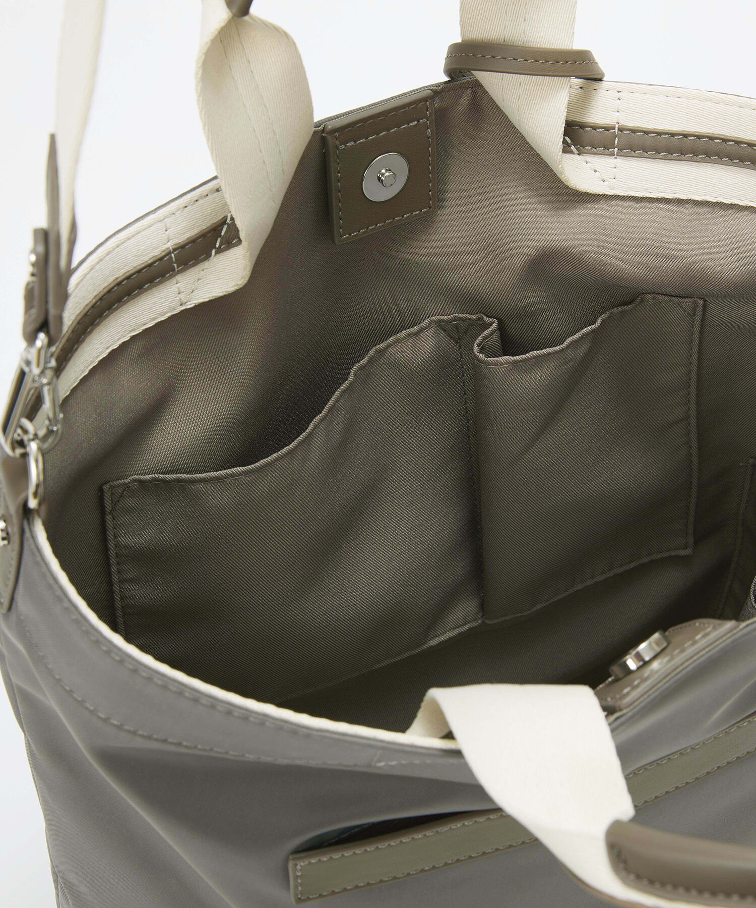 TOPKAPI TREASURE「【TREASURE TOPKAPI】ストライプハンドル ナイロン 縦型 2way トートバッグ A4対応」|トートバッグ|