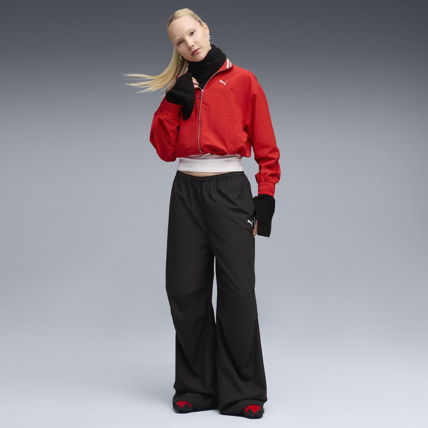 PUMA「【PUMA ｳｪｱ】W PREMIUM ESS RELAXED WV JKT」|ポロシャツ|