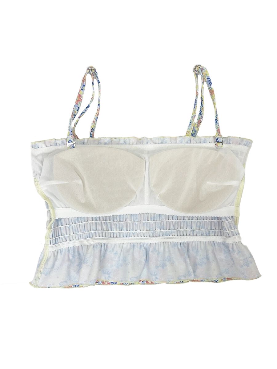 PEAK&PINE「小花柄シャーリングバンドゥビキニ」|ビキニ|