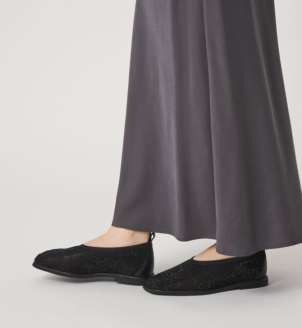 ODETTE E ODILE「スクエアビジューネット フラット10&uarr;」|パンプス|