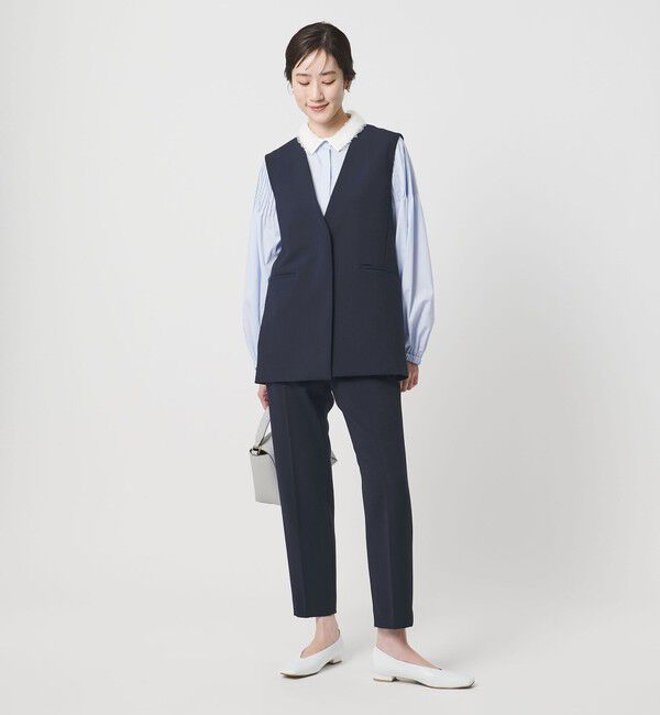 UNITED ARROWS「ダブルクロス スリムパンツ ‐ストレッチ ウォッシャブル‐」|スラックス|