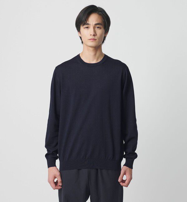 UNITED ARROWS「コットン ハイゲージ クルーネック ニット」|ニット・セーター|