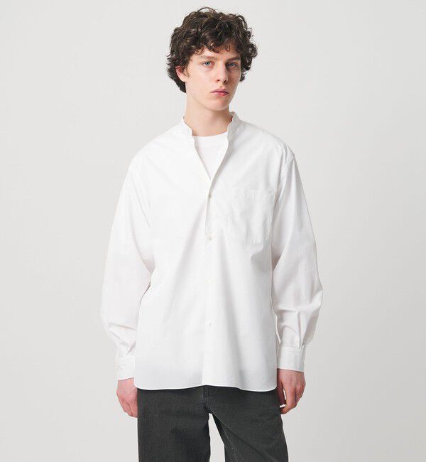 UNITED ARROWS「カリビアーナミルズ ポプリン バンドカラーシャツ」|シャツ・ブラウス|