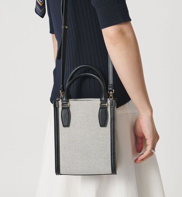 UNITED ARROWS「キャンバスコンビ ミニトートバッグ」|トートバッグ|BLACK