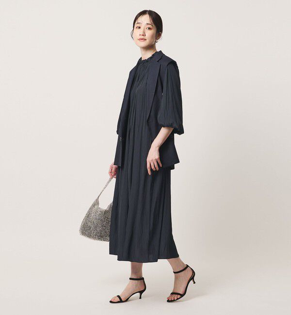 UNITED ARROWS「ボリューム ギャザー ワンピース」|ワンピース|NAVY