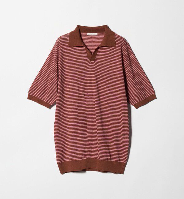 UNITED ARROWS「リネン/コットン ボーダー スキッパー ポロシャツ」|ポロシャツ|