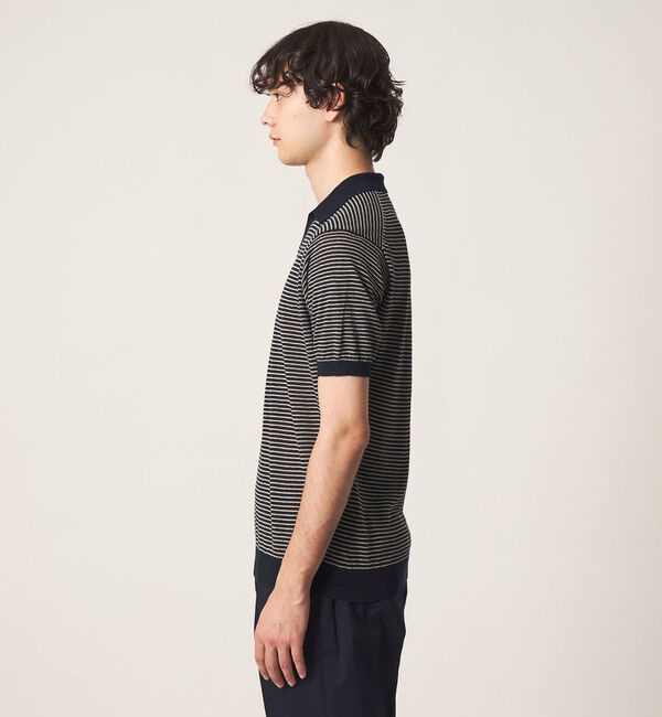 UNITED ARROWS「リネン/コットン ボーダー スキッパー ポロシャツ」|ポロシャツ|