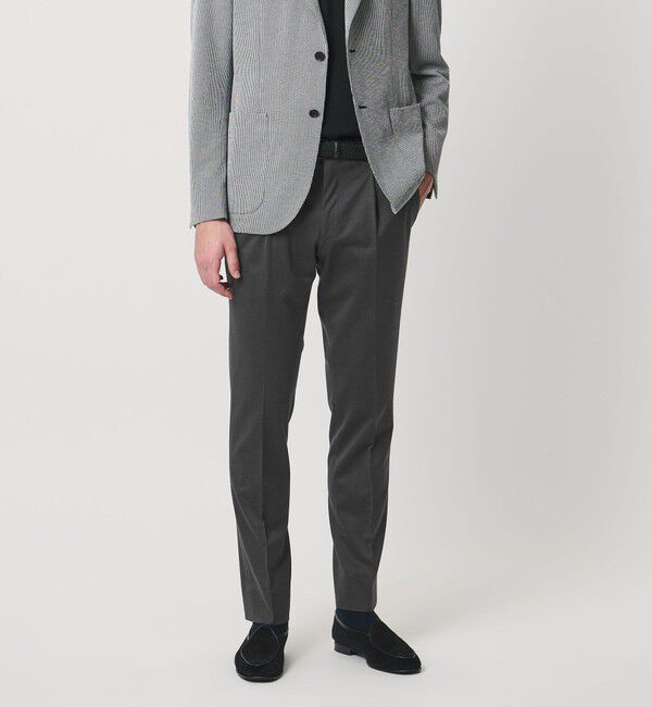 UNITED ARROWS「ジャージー スリムテーパード サイドシャーリング 1プリーツ スラックス」|スラックス|