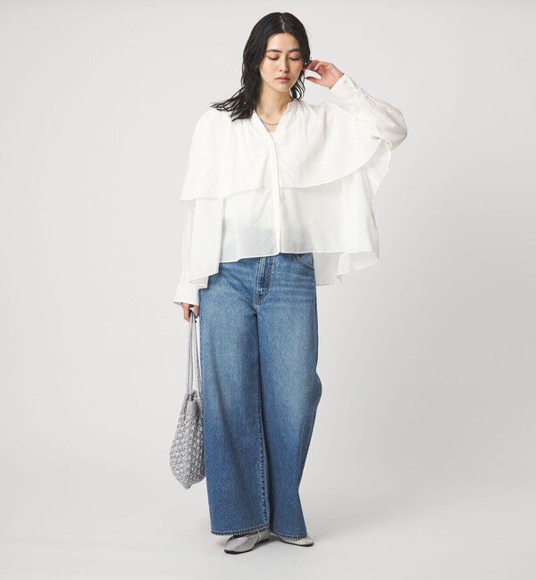 UNITED ARROWS green label relaxing「［size SHORTあり］ボイル レイヤー ギャザー ブラウス」|シャツ・ブラウス|