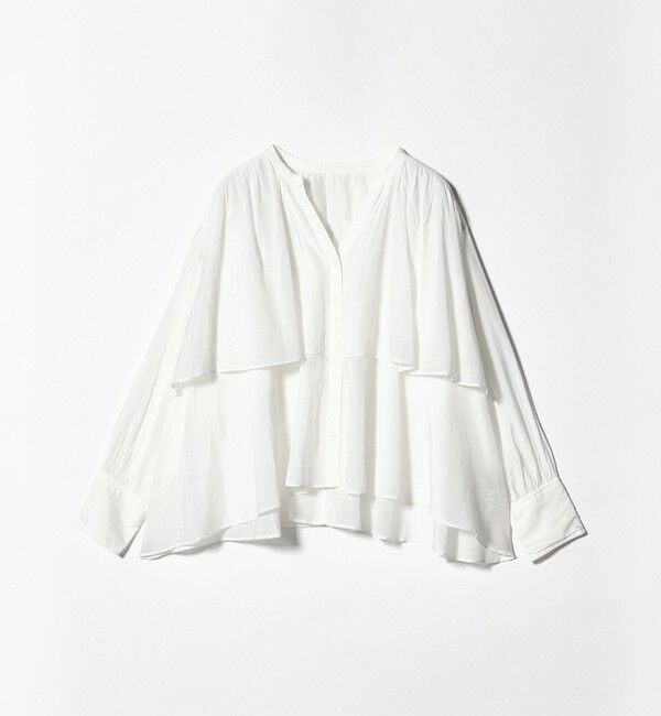 UNITED ARROWS green label relaxing「［size SHORTあり］ボイル レイヤー ギャザー ブラウス」|シャツ・ブラウス|