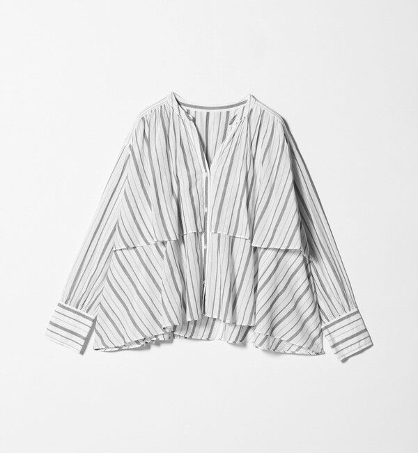 UNITED ARROWS green label relaxing「［size SHORTあり］ボイル レイヤー ギャザー ブラウス」|シャツ・ブラウス|