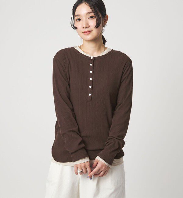 UNITED ARROWS green label relaxing「【WEB限定】＜at ease＞シアーテレコ ヘンリーネック カットソー」|Tシャツ・カットソー|