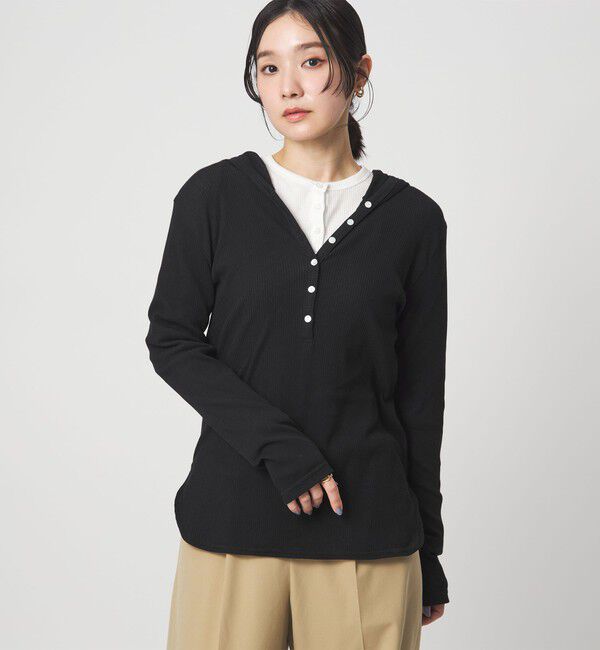 UNITED ARROWS green label relaxing「【WEB限定】＜at ease＞シアーテレコ フード ロングスリーブ カットソー」|Tシャツ・カットソー|