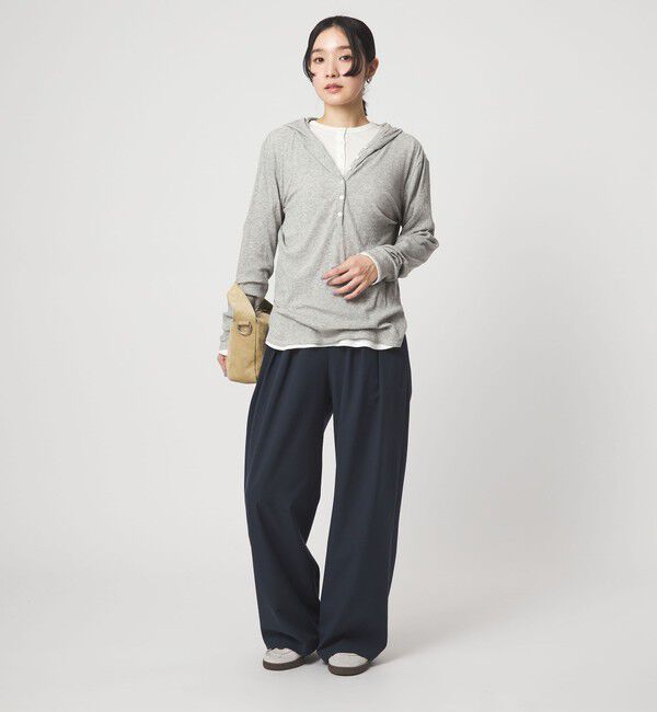 UNITED ARROWS green label relaxing「【WEB限定】＜at ease＞シアーテレコ フード ロングスリーブ カットソー」|Tシャツ・カットソー|