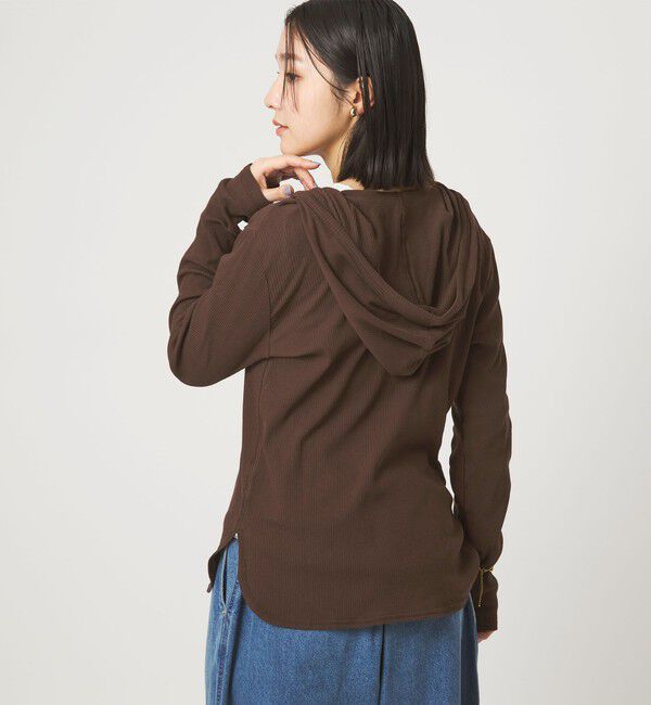 UNITED ARROWS green label relaxing「【WEB限定】＜at ease＞シアーテレコ フード ロングスリーブ カットソー」|Tシャツ・カットソー|