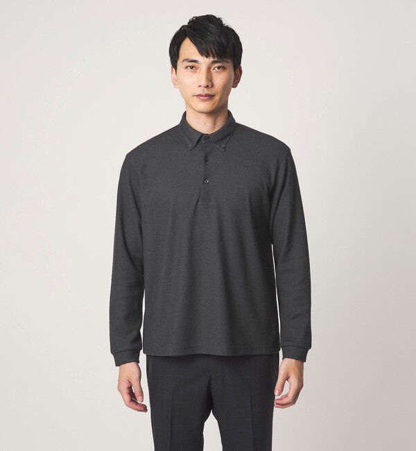 UNITED ARROWS green label relaxing「メランジ カノコ ニュー ボタンダウン 長袖 ポロシャツ」|ポロシャツ|