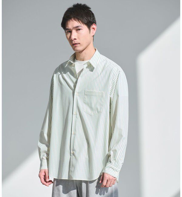 UNITED ARROWS green label relaxing「ウォッシャブル トロ パターン ジャストルーズ シャツ -ストレッチ-」|シャツ・ブラウス|