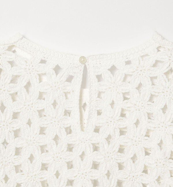 EMMEL REFINES「＜EMMEL REFINES＞EM HW フラワーシシュウ ショートスリーブ ニット」|ニット・セーター|