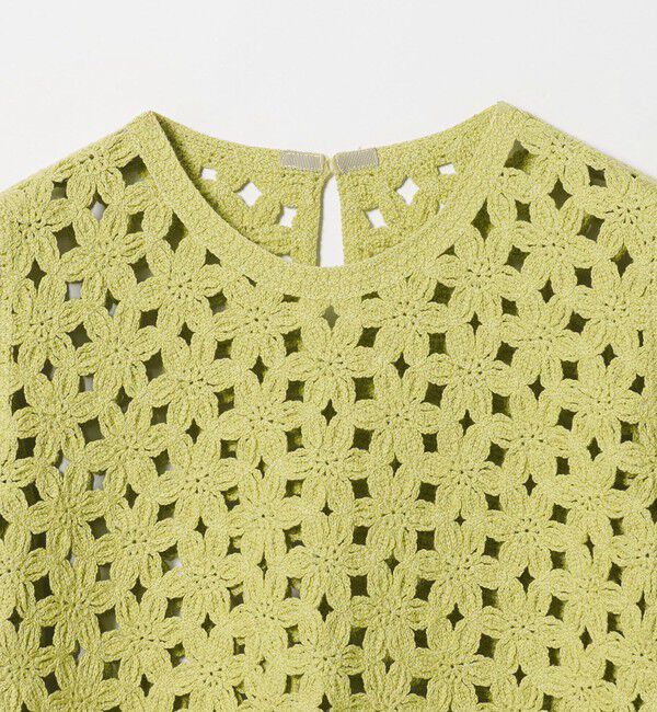 EMMEL REFINES「＜EMMEL REFINES＞EM HW フラワーシシュウ ショートスリーブ ニット」|ニット・セーター|