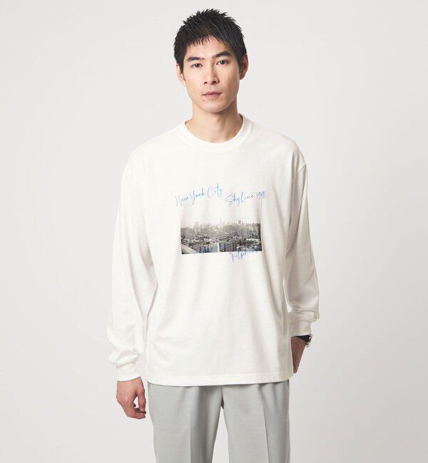 UNITED ARROWS green label relaxing「【別注】＜Filphies＞ニューヨーク フォト 長袖 Tシャツ」|Tシャツ・カットソー|WHITE