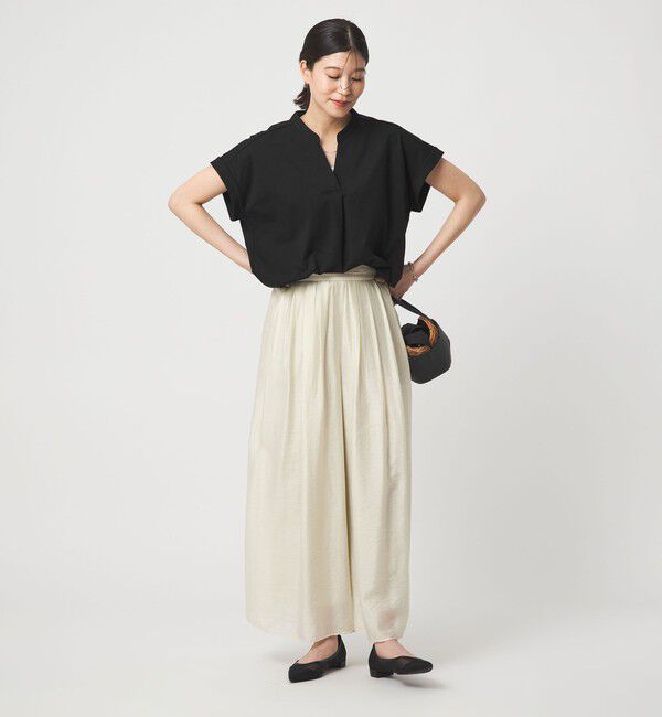 UNITED ARROWS green label relaxing「【WEB限定】＜at ease＞スキッパー カットソー 接触冷感 UVカット 遮熱」|Tシャツ・カットソー|