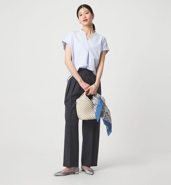 UNITED ARROWS green label relaxing「【WEB限定】＜at ease＞スキッパー カットソー 接触冷感 UVカット 遮熱」|Tシャツ・カットソー|