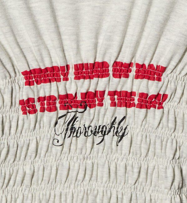 UNITED ARROWS green label relaxing「【別注】＜Various Timeless Arts＞シャーリング プリント Tシャツ ミディアムグレー」|Tシャツ・カットソー|