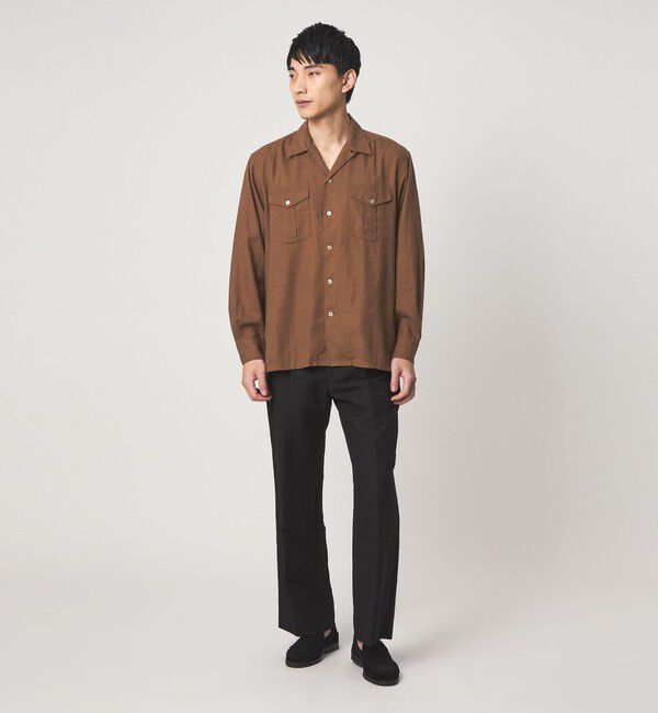 UNITED ARROWS green label relaxing「レーヨン リネン フラップポケット オープンカラー シャツ」|シャツ・ブラウス|