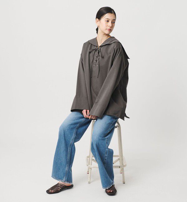 BEAUTY&YOUTH UNITED ARROWS「＜She is-.＞レースアップ セーラーカラー ブラウス」|シャツ・ブラウス|