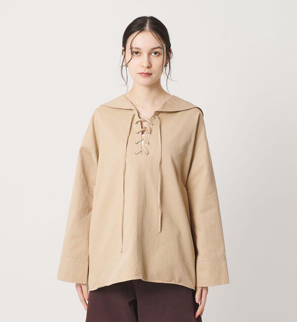 BEAUTY&YOUTH UNITED ARROWS「＜She is-.＞レースアップ セーラーカラー ブラウス」|シャツ・ブラウス|
