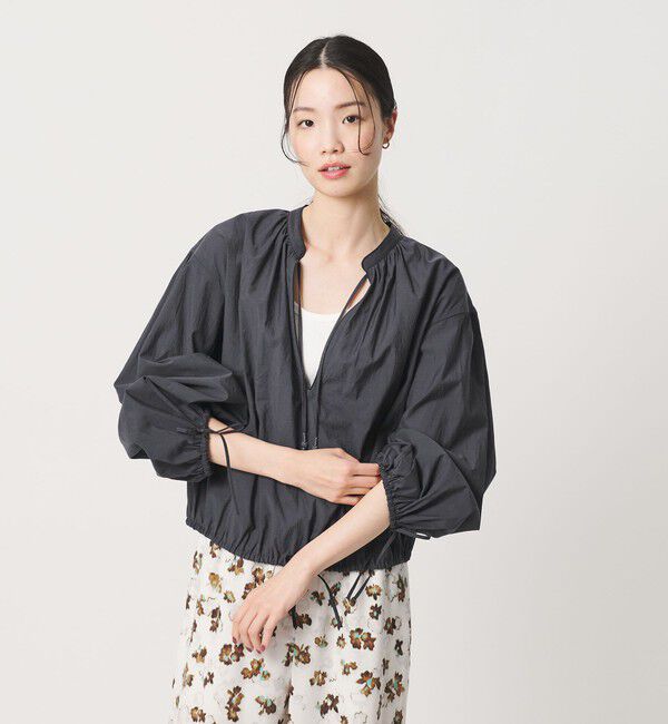 BEAUTY&YOUTH UNITED ARROWS「コットンナイロン ボリューム スキッパー ブラウス」|シャツ・ブラウス|DK.GRAY