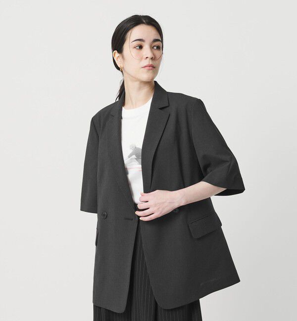 BEAUTY&YOUTH UNITED ARROWS「ハーフスリーブ ジャケット 吸水速乾 防シワ ウォッシャブル」|テーラードジャケット|