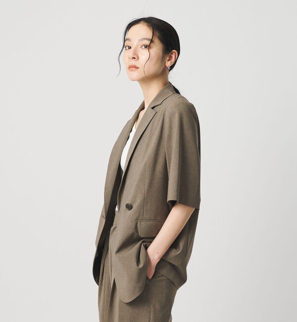 BEAUTY&YOUTH UNITED ARROWS「ハーフスリーブ ジャケット 吸水速乾 防シワ ウォッシャブル」|テーラードジャケット|