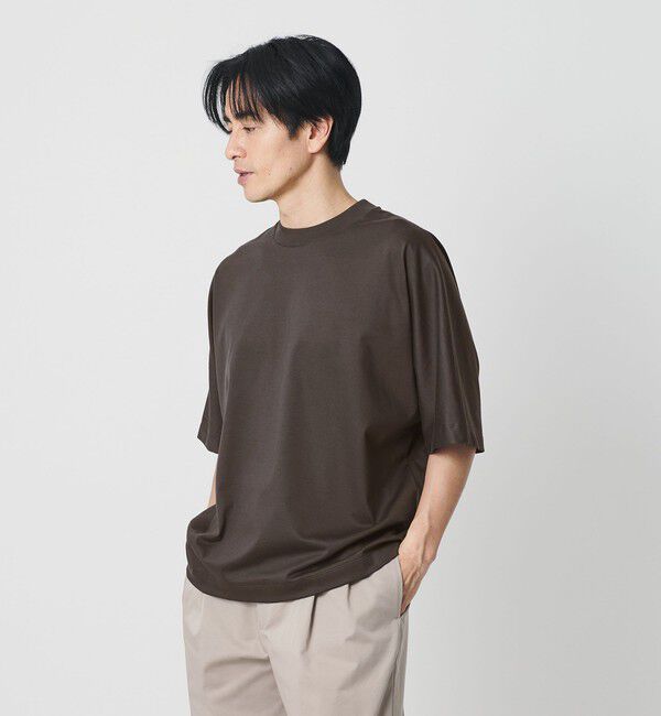 BEAUTY&YOUTH UNITED ARROWS「スビン ドルマン ハーフスリーブ クルーネック Tシャツ」|Tシャツ・カットソー|DK.GRAY