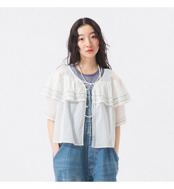 BEAMSBOY「【別注】trepied / ティアード ブラウス」|シャツ・ブラウス|WHITE