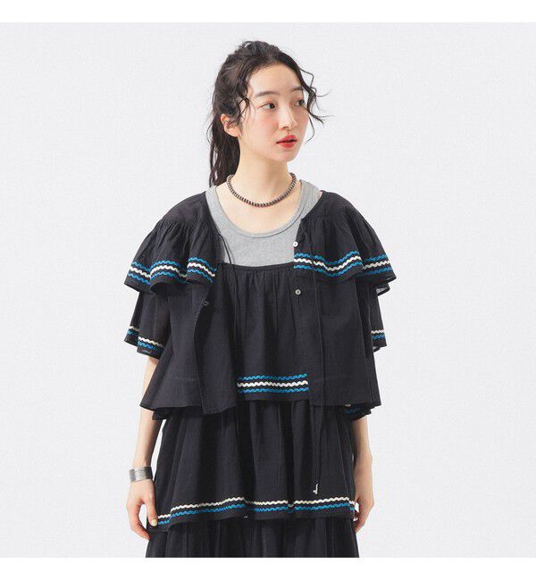 BEAMSBOY「【別注】trepied / ティアード ブラウス」|シャツ・ブラウス|BLACK