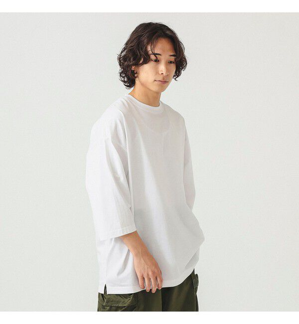 BEAMS「シルケット 8分袖 クルーネック Tシャツ」|Tシャツ・カットソー|