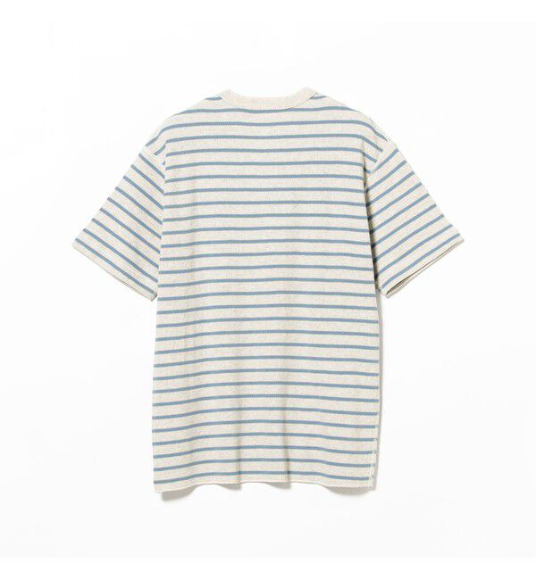 BEAMS PLUS「Healthknit / 別注 Honeycomb Thermal Henry Neck T-shirt Horizontal Stripe」|Tシャツ・カットソー|